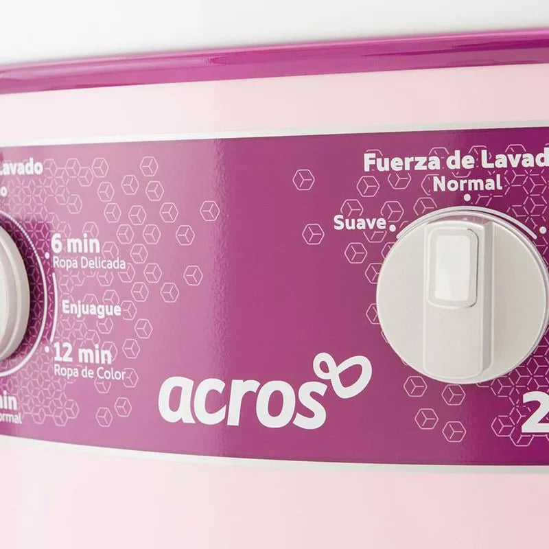 Lavadora ACROS 20kg Una tina Manual Redonda Rosa