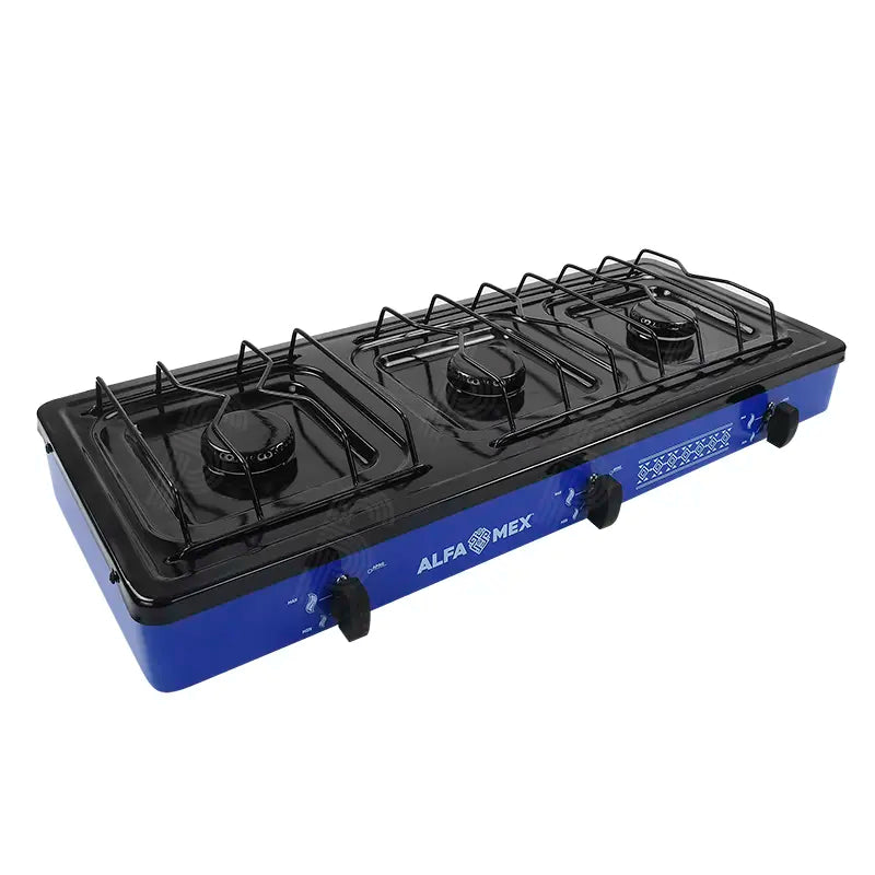 Parrilla de Gas 3 Quemadores Alfa Mex 611-7 Azul Gas LP