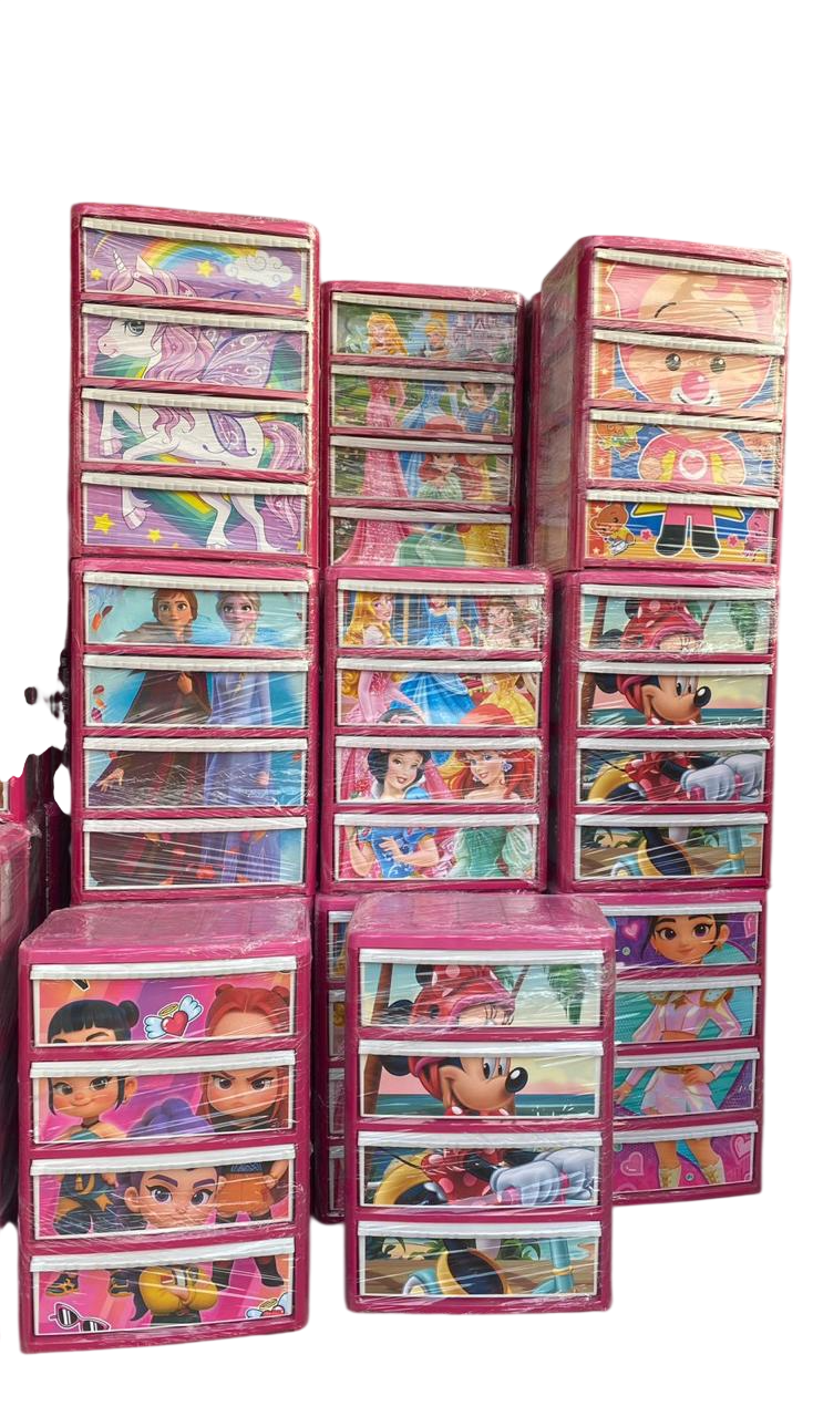 Cajonera 4 Cajones Plastico Infantil Rosa