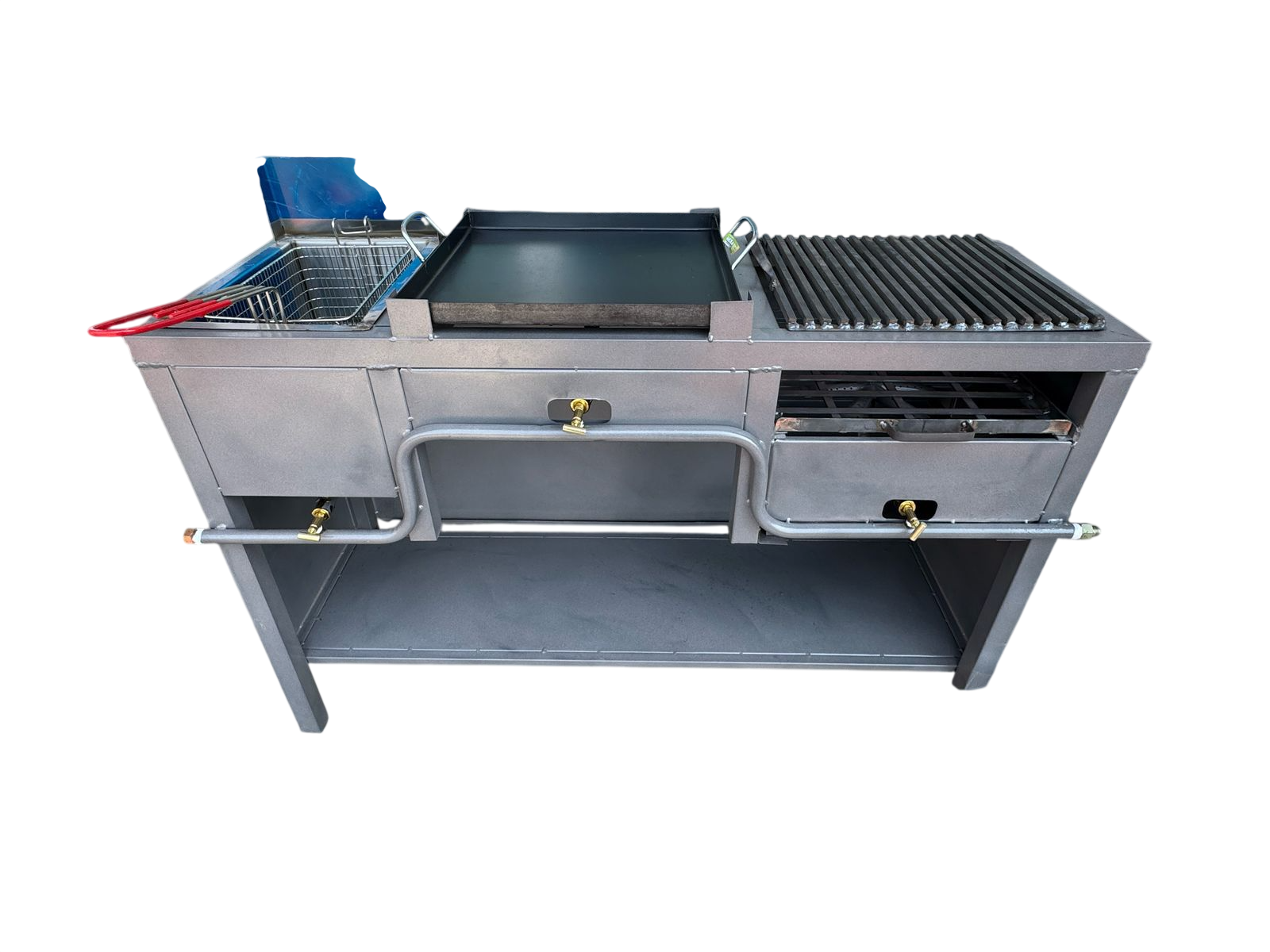 Freidora con Plancha, Grill y Piso