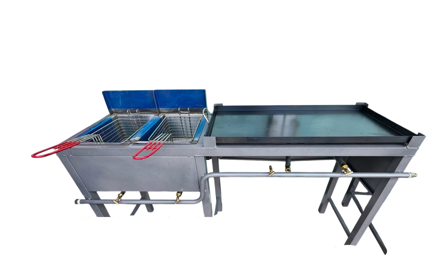 Freidora Doble con Plancha 80x40cm