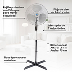 Ventilador de pedestal MAN VPG-0018 gris de 18"