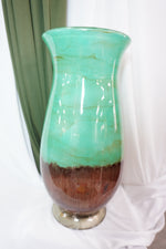 Jarrón Alto Dorog I — Verde Menta y Terracota