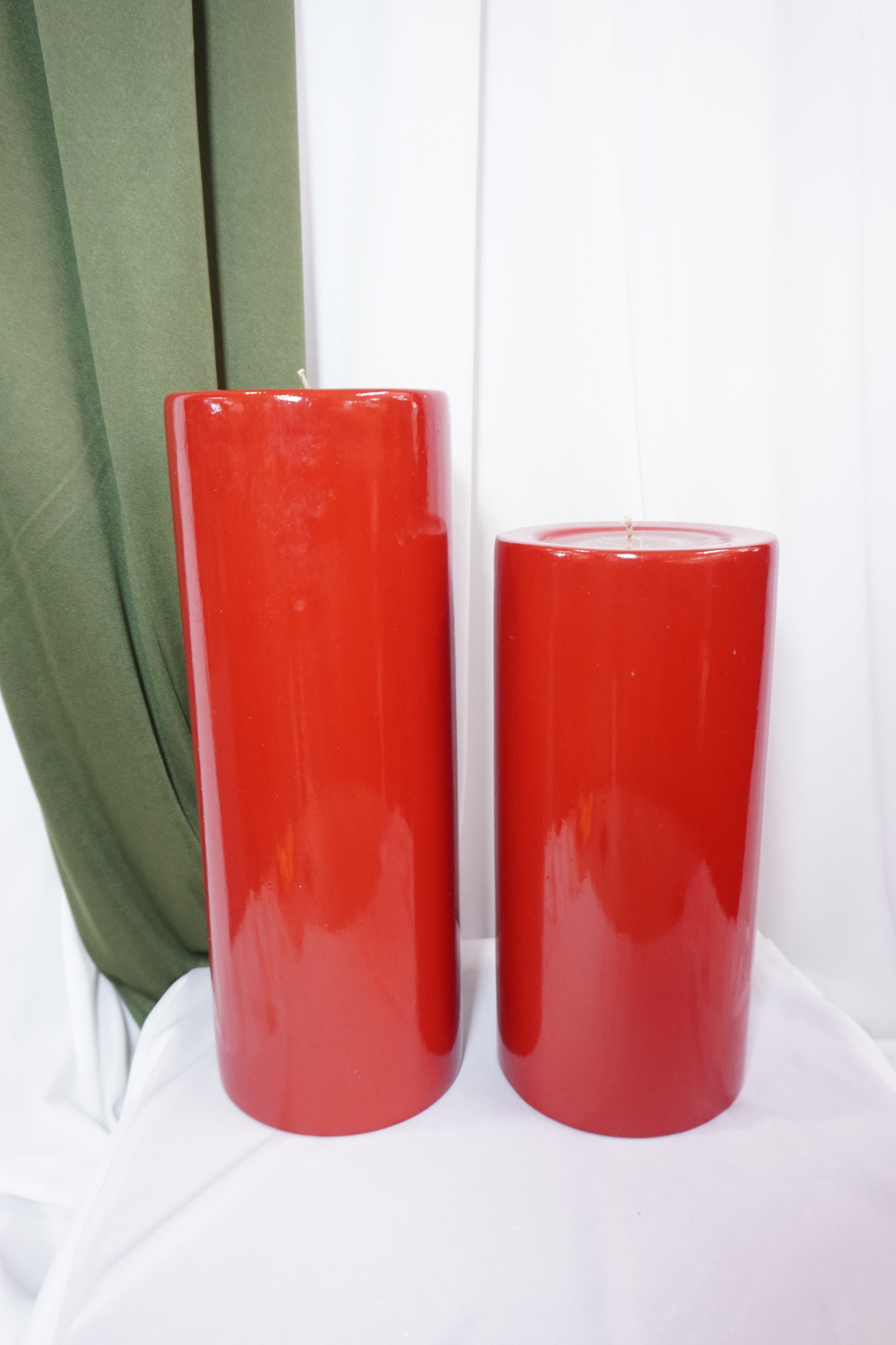 Cirios Rojos Decorativos — Set de 2
