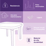 Mesa infantil cuadrada