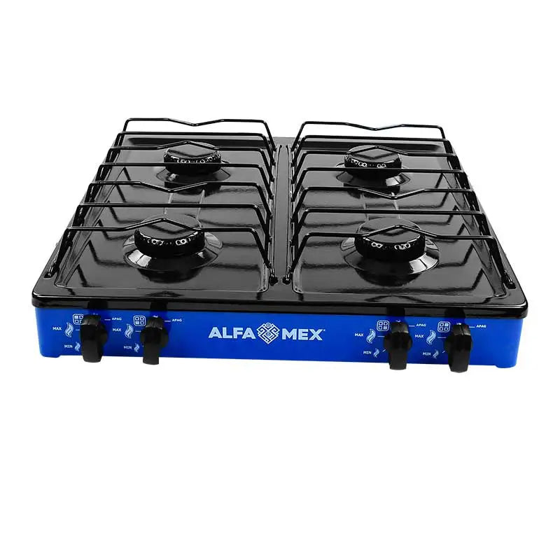 Parrilla de Gas 4 Quemadores Alfa Mex 311S ESMALTADA AZUL