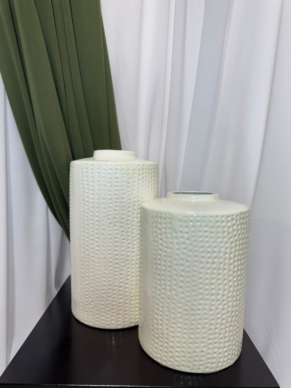 Ceramica Jarrones Porosos Blancos