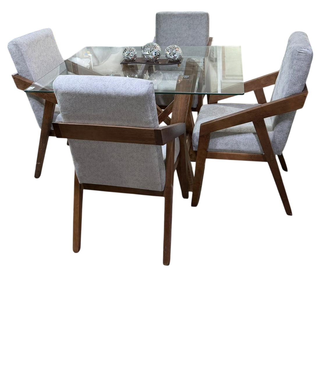 Comedor de Cristal 4 Sillas Italia