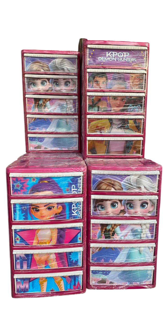 Cajonera 5 Cajones Plastico Infantil Rosa