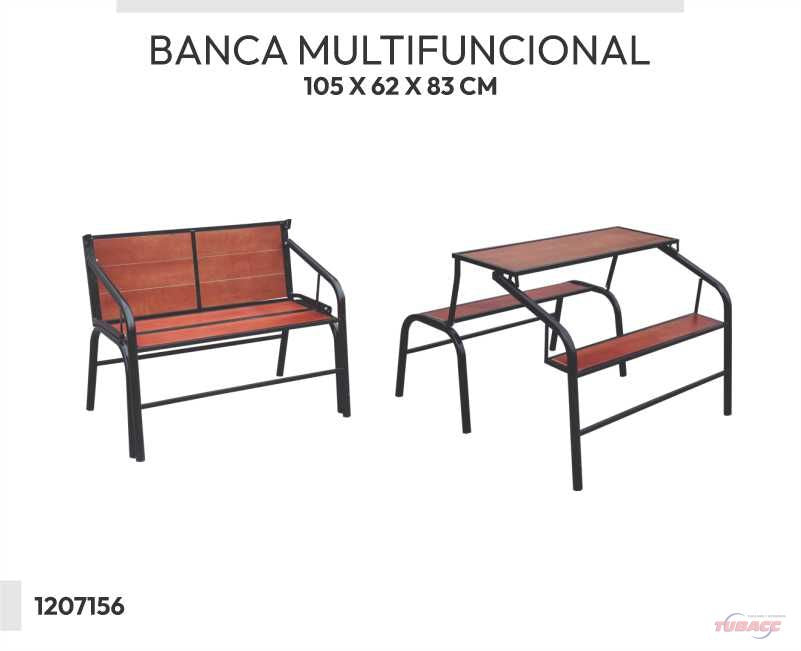 Banca multifuncional convertible en mesa